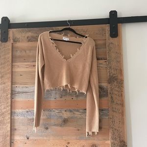 For Lovers and Friends Frayed Sweater